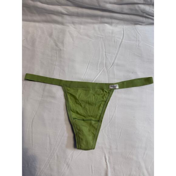 NWOT Gilly Hicks Sydney Vintage Cotton G-String Thong Panty Green Size S/M - Picture 1 of 4
